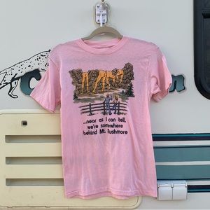 Vintage Pink Mount Rushmore Funny Graphic Tee